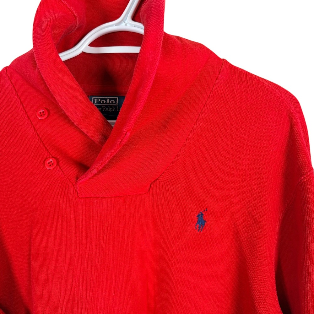 Polo Ralph Lauren‎ Cowl Neck Shawl Collar Sweater Mens XL Cotton Ribbed Pullover